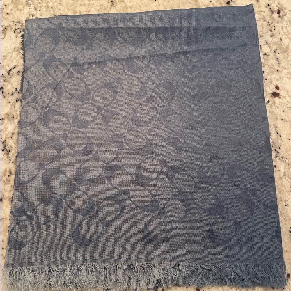 NWT Coach Blue Ombré Scarf. Large Square Shape. Just Beautiful!
